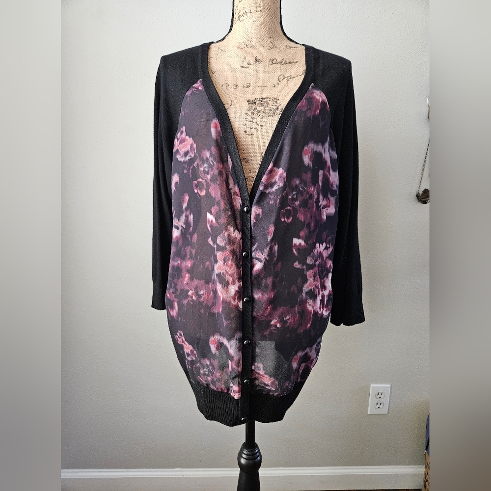 Point Zero Mixed-Media Cardigan